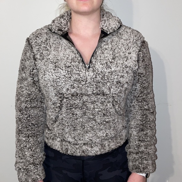 Garage Fuzzy Quarter Zip Pullover with Pocket - Picture 7 of 7